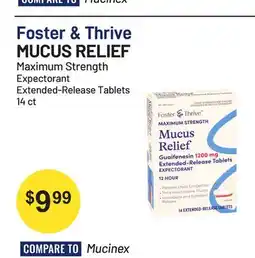 Health Mart Foster & Thrive MUCUS RELIEF offer