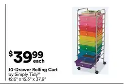 Michaels 10-Drawer rolling Cart by Simply Tidy offer