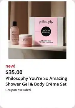 JC Penney Philosophy You're So Amazing Shower Gel & Body Crème Set offer