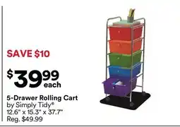 Michaels 5-Drawer rolling Cart by Simply Tidy offer