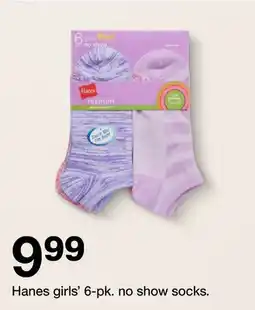 Target Hanes girls' 6-pk. no show socks offer