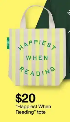 Target Happiest When Reading tote offer