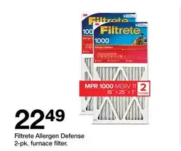 Target Filtrete Allergen Defense 2-pk. furnace filter offer
