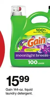 Target Gain 144-oz. liquid laundry detergent offer