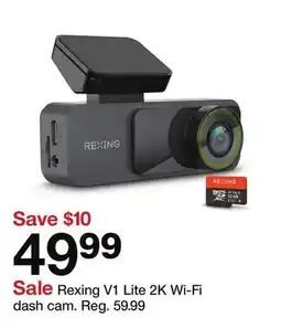 Target Rexing V1 Lite 2K Wi-Fi Dash Cam offer