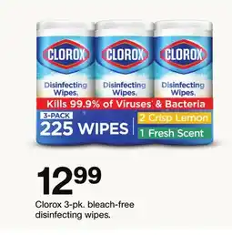 Target Clorox 3-pk. bleach-free disinfecting wipes offer