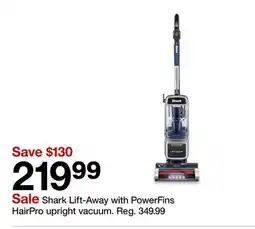 Target Shark Lift-Away with PowerFins HairPro upright vacuum offer