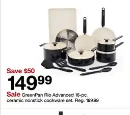 Target GreenPan Rio Advanced 16-pc. ceramic nonstick cookware set offer