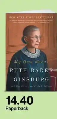 Target NEW YORK TIMES BESTSELLER, My Own Words RUTH BADER GINSBURG offer