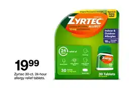 Target Zyrtec 30-ct. 24-hour allergy relief tablets offer
