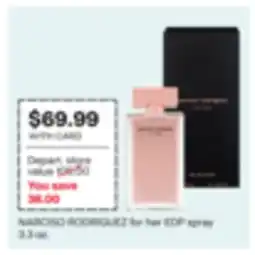 CVS NARCISO RODRIGUEZ for her EDP spray 3.3 oz offer