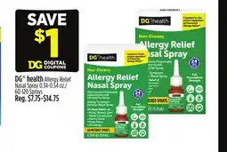Dollar General DG health Allergy Relief Nasal Spray offer