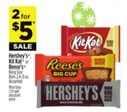 Dollar General Hershey's , Kit Kat or Reese's King Size Bars offer
