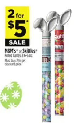 Dollar General M&M's or Skittles Filled Canes offer