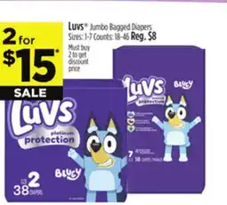 Dollar General Luvs Jumbo Bagged Diapers offer