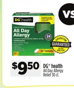 Dollar General DG health All Day Allergy Relief offer