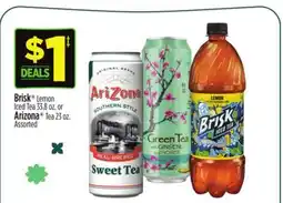 Dollar General Brisk Lemon Iced Tea 33.8 oz. or Arizona Tea 23 oz offer
