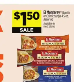 Dollar General El Monterey Burrito or Chimichanga offer
