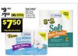Dollar General True Living Bath Tissue offer