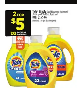 Dollar General Tide Simply Liquid Laundry Detergent offer