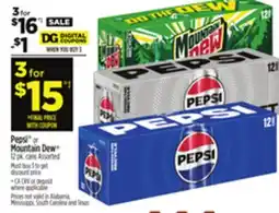 Dollar General Pepsi or Mountain Dew offer