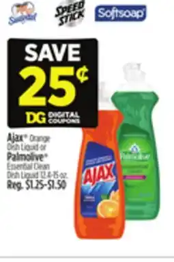 Dollar General Ajax Orange Dish Liquid or Palmolive Essential Clean Dish Liquid offer