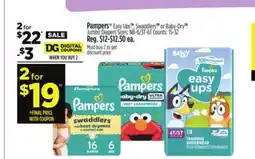 Dollar General Pampers Easy Ups TM, Swaddlers TM or Baby-Dry TM Jumbo Diapers offer