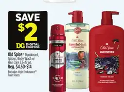 Dollar General Old Spice Deodorant, Sprays, Body Wash or Hair Care offer