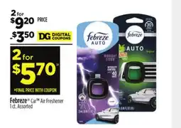 Dollar General Febreze Car TM Air Freshener offer