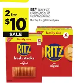 Dollar General RITZ FAMILY SIZE Crackers 20.5 oz. or Fresh Stacks 17.8 oz offer
