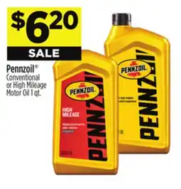 Dollar General Pennzoil Conventional or High Mileage Motor Oil offer