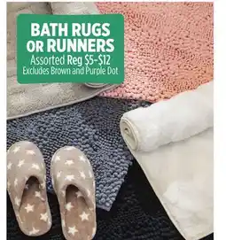 Dollar General BATH RUGS OR RUNNERS offer