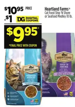 Dollar General Heartland Farms Cat Food Ship 'N Shore or Seafood Medley offer