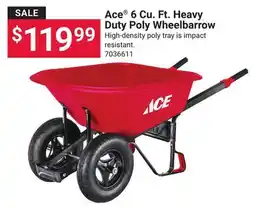 Ace Hardware Ace 6 Cu. Ft. Heavy Duty Poly Wheelbarrow offer