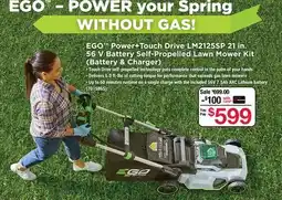 Ace Hardware EGO Power+Touch Drive LM2125SP 21 in. 56 V Battery Self-Propelled Lawn Mower Kit (Battery & Charger) offer