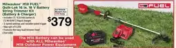 Ace Hardware Milwaukee M18 FUEL Quik-Lok 16 in. 18 V Battery String Trimmer Kit (Battery & Charger) offer