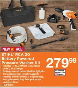 Ace Hardware STIHL RCA 20 Battery Powered Pressure Washer Kit offer