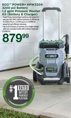Ace Hardware EGO POWER + HPW3204 3200 psi Battery 1.2 gpm Pressure Washer Kit (Battery & Charger) offer