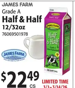 Restaurant Depot JAMES FARM Grade A Half & Half offer