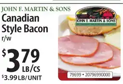 Restaurant Depot JOHN F. MARTIN & SONS Canadian Style Bacon offer