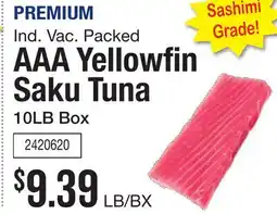 Restaurant Depot Ind. Vac. Packed AAA Yellowfin Saku Tuna offer