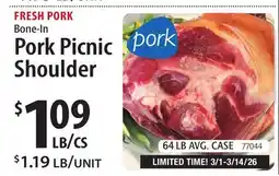 Restaurant Depot FRESH PORK Bone-In Pork Picnic Shoulder offer