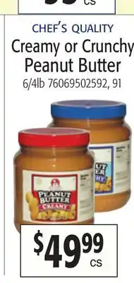 Restaurant Depot CHEF'S QUALITY Creamy or Crunchy Peanut Butter offer
