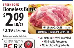 Restaurant Depot FRESH PORK Boneless Butts offer