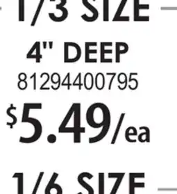 Restaurant Depot 1/3 SIZE — 4 DEEP offer