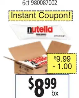 Restaurant Depot Nutella offer