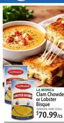 Restaurant Depot LA MONICA Clam Chowder or Lobster Bisque offer