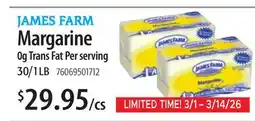 Restaurant Depot JAMES FARM Margarine offer