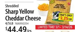 Restaurant Depot Shredded Sharp Yellow Cheddar Cheese offer