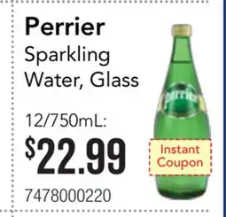 Restaurant Depot Perrier Sparkling Water, Glass offer